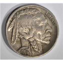 1917-D BUFFALO NICKEL, XF