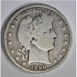 1896-O BARBER HALF DOLLAR, VG+