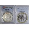 Image 1 : 1986 & 2005 AMERICAN SILVER EAGLE DOLLARS