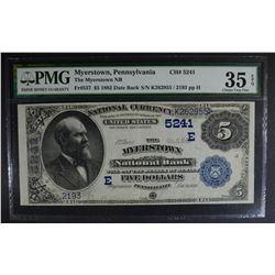1882 DATE BACK $5 NATIONAL CURRENCY