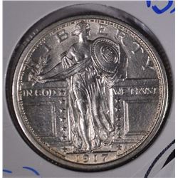 1917 T1 STANDING LIBERTY QUARTER  GEM BU FH