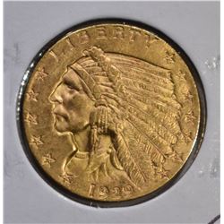 1929 $2 1/2 GOLD INDIAN HEAD  CH BU