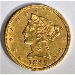 1845 $5 GOLD LIBERTY  BU