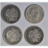 Image 1 : 1908-D, 13 & 16-S XF/AU & 1899 F/VF  BARBER DIMES,