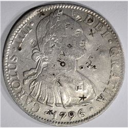 1796 MEXICO 8 REALES chopmarked