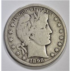 1898-S BARBER HALF DOLLAR, FINE