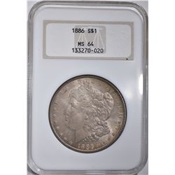 1886 MORGAN DOLLAR, NGC MS-64