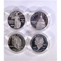 4 - COMMEMORATIVE SILVER DOLLARS: