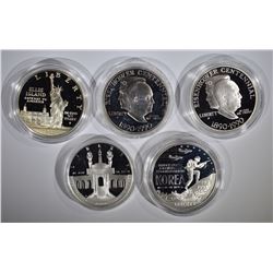 5 PROOF SILVER DOLLARS IN CAPS ONLY