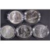 Image 1 : 5 UNC SILVER DOLLARS IN CAPS ONLY