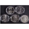 Image 1 : 5 UNC SILVER DOLLARS IN CAPS ONLY