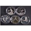 Image 1 : 5 PROOF SILVER DOLLARS IN CAPS ONLY