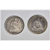 Image 1 : 1858 VF & 1869-S FINE marks SEATED HALF DIMES