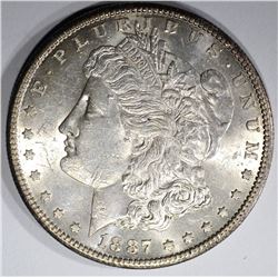 1887-S MORGAN DOLLAR, CH BU