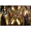 Image 3 : A Copper Buddha inlayed with gemstone.