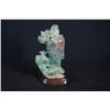 Image 3 : Green Quartz Jade Figure of Taoism with Base.