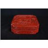 Image 1 : An Early 20th Century Carved Cinnabar Lacquer Square Box with Immortal