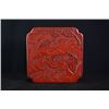 Image 2 : An Early 20th Century Carved Cinnabar Lacquer Square Box with Immortal