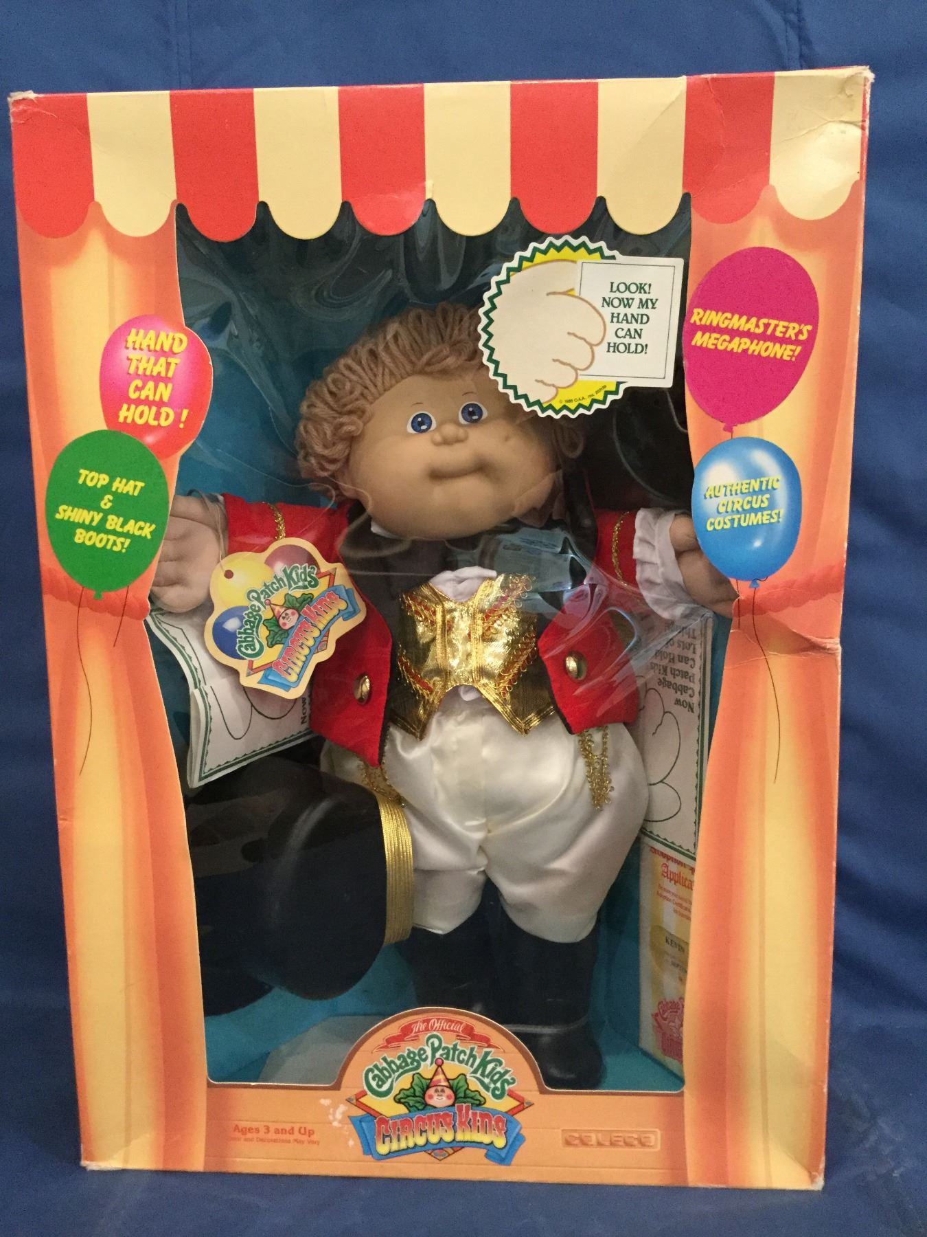 The Official Cabbage Patch circus Kids box with certificate Kevin Myron