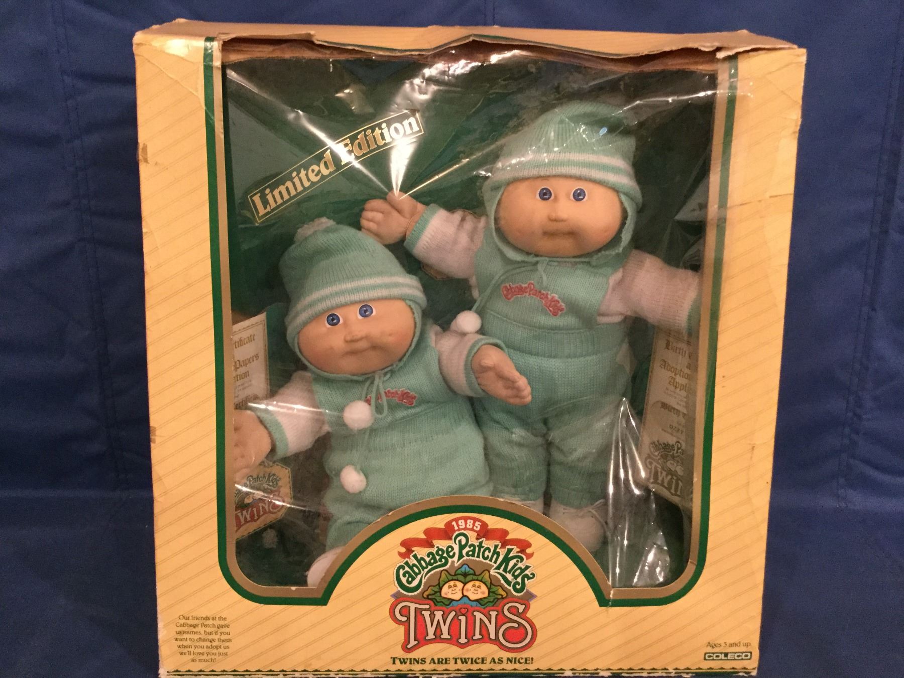 Cabbage Patch Kids 1985 Twins box with dolls and certificates Dwayne ...