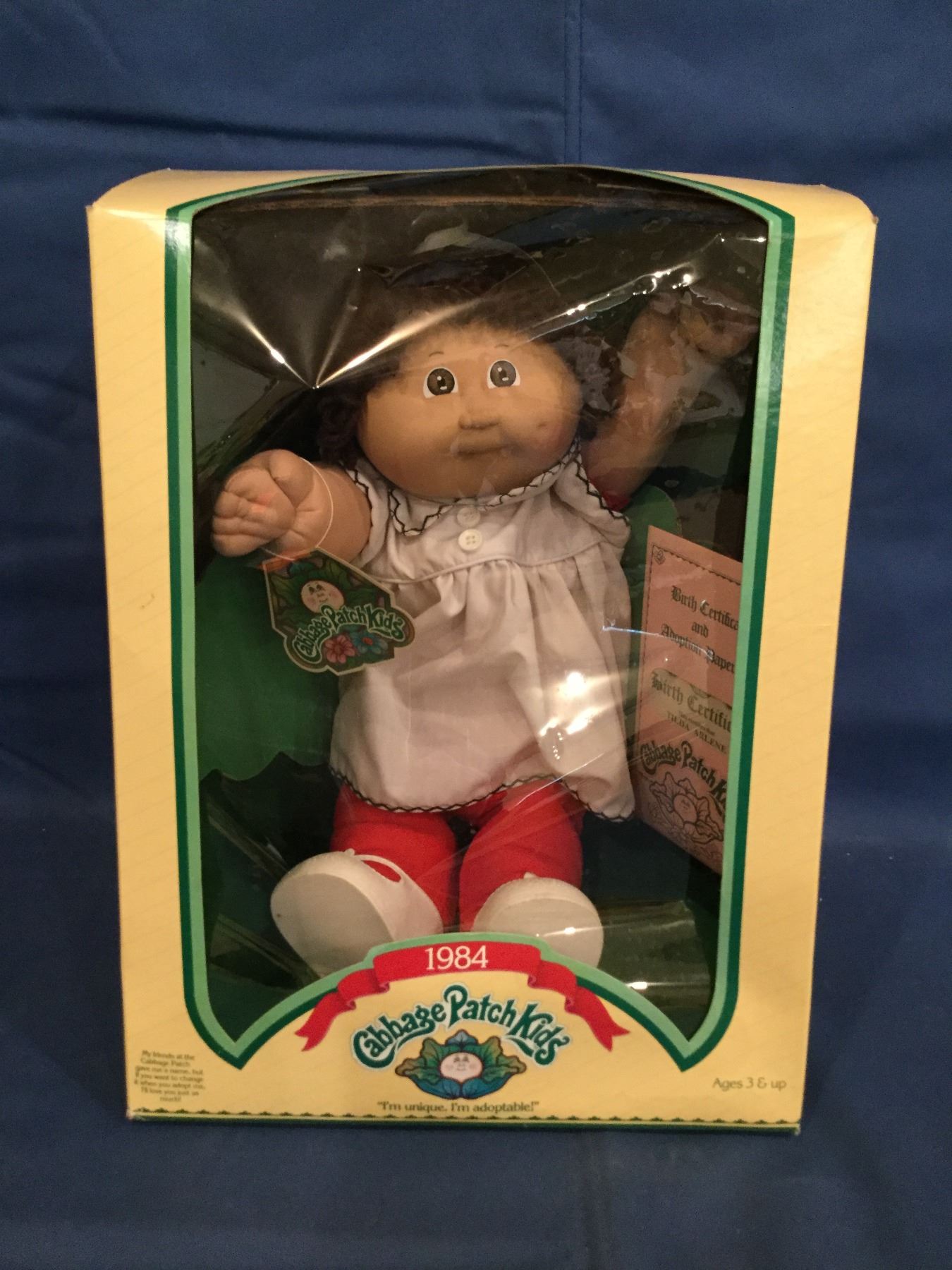 1984 Cabbage Patch Kids Box with doll with certificate Tilda Arlene