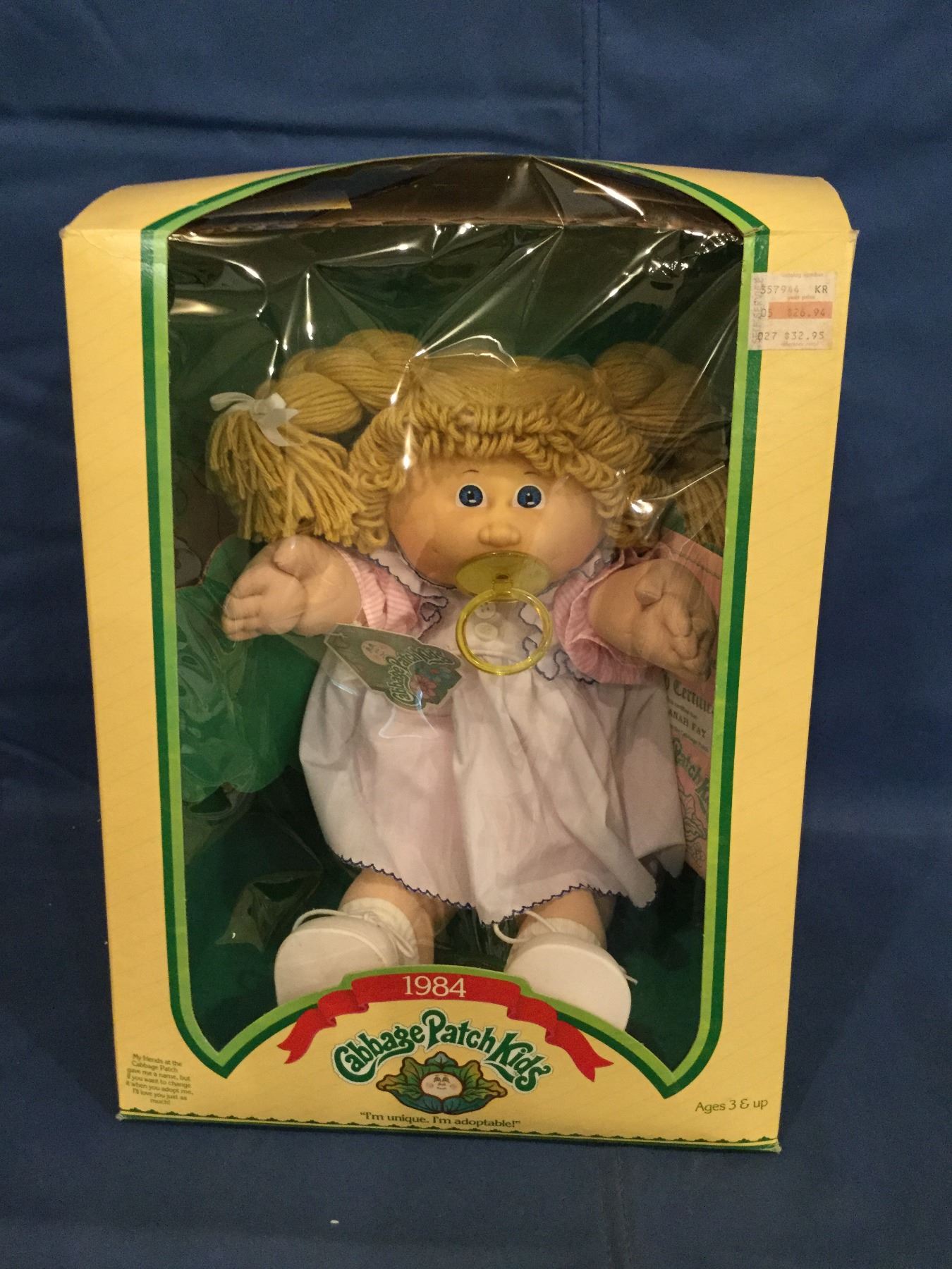 1984 Cabbage Patch Kids Box with doll with certificate Alanah Fay