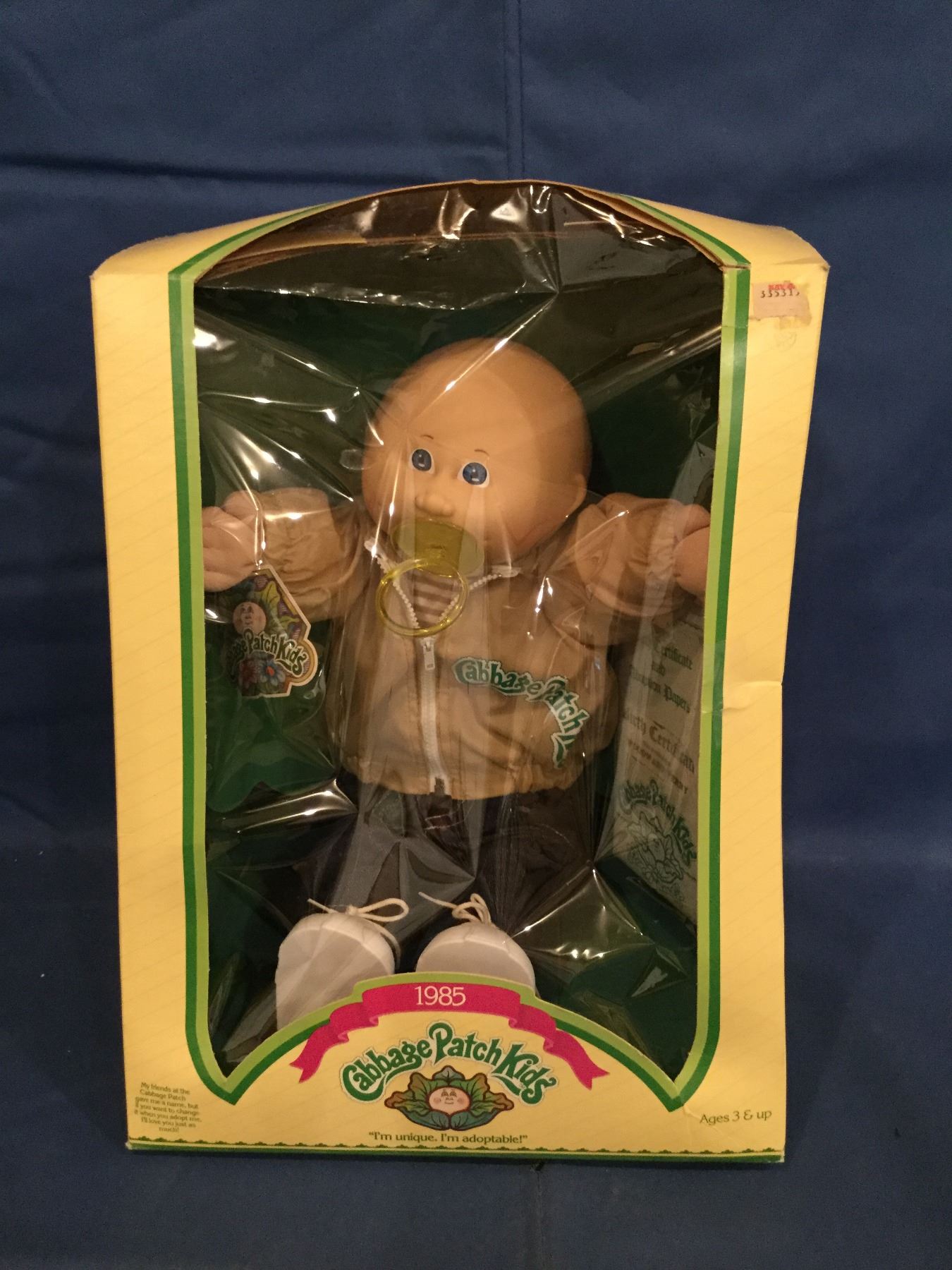 Cabbage Patch Kids box with doll and a certificate Woodward Perry in a ...