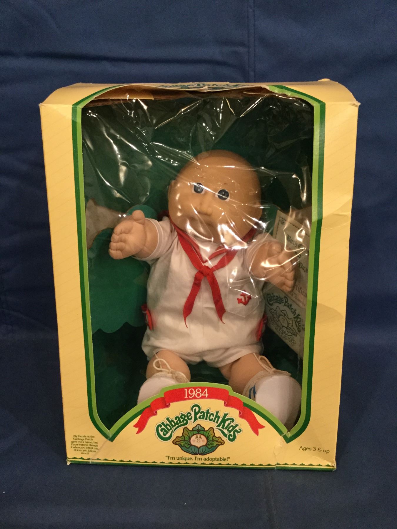 1984 Cabbage Patch Kids Box with doll with certificate Fletcher Gason