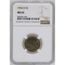 1936-D Buffalo Nickel Coin NGC MS65