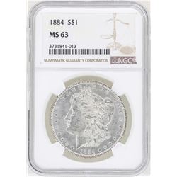 1884 $1 Morgan Silver Dollar Coin NGC MS63