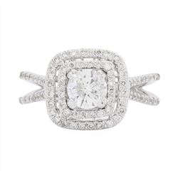 14KT White Gold Ladies 1.10 ctw Diamond Wedding Ring