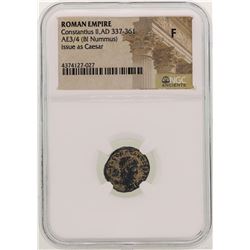 Constantius II 337-361 AD Ancient Roman Empire Coin NGC F