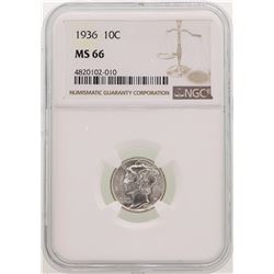 1936 Mercury Dime Coin NGC MS66