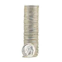 Roll of (50) 1964 Brilliant Uncirculated Roosevelt Dimes