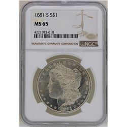 1881-S $1 Morgan Silver Dollar Coin NGC MS65