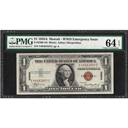 1935A $1 Hawaii Silver Certificate WWII Emergency Note PMG Choice Uncirculated 6