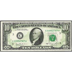 1981 $10 Federal Reserve Note ERROR Full Offset