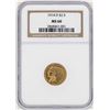Image 1 : 1914-D $2 1/2 Indian Head Quarter Eagle Gold Coin NGC MS60