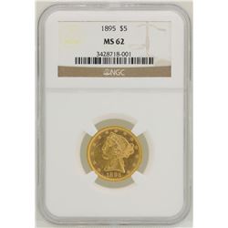1895 $5 Liberty Head Half Eagle Gold Coin NGC MS62