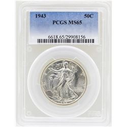 1943 Walking Liberty Half Dollar Coin PCGS MS65