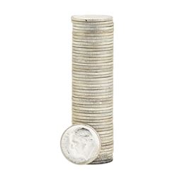 Roll of (50) 1955 Brilliant Uncirculated Roosevelt Dimes