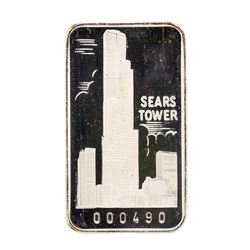 The First National Bank of Chicago Sears Tower 1 oz .999 Fine Silver Art Bar