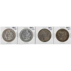 Lot of (4) 1891-O $1 Morgan Silver Dollar Coins