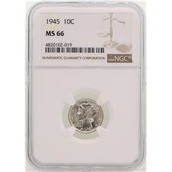 1945 Mercury Dime Coin NGC MS66