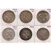 Image 1 : Lot of (2) 1934, (2) 1934-D, & (2) 1934-S $1 Peace Silver Dollar Coins