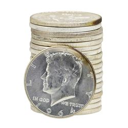 Roll of (20) 1964 Brilliant Uncirculated Kennedy Half Dollars