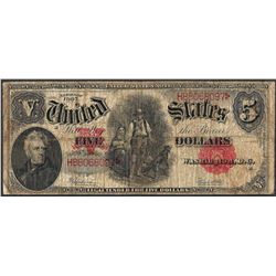 1907 $5 Woodchopper Legal Tender Note