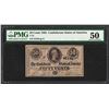 Image 1 : 1864 50 Cents Confederate States of America Note T-72 PMG About Uncirculated 50