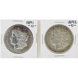 Lot of 1891-O & 1892-O $1 Morgan Silver Dollar Coins