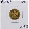 Image 1 : 1892 Austria 4 Florins 10 Francs Gold Coin